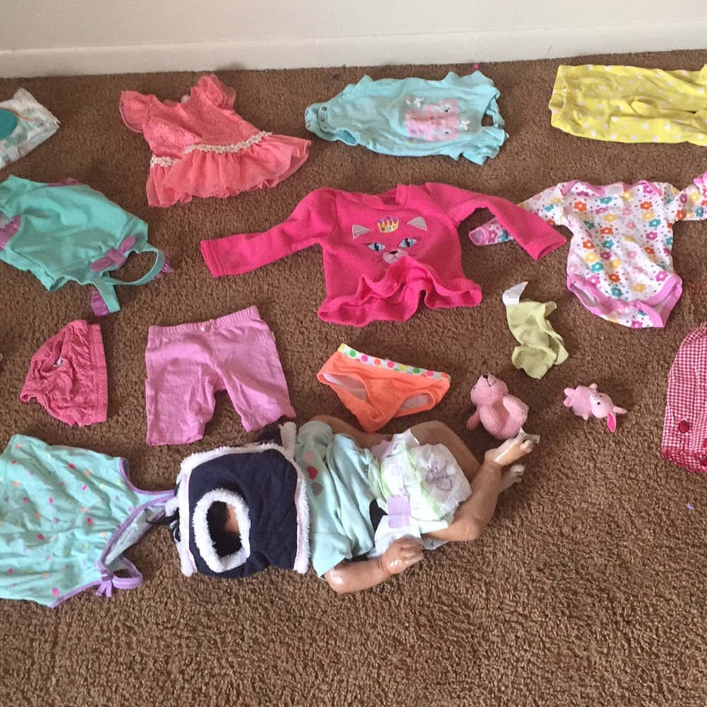Baby stuff that comes with a baby that looks real